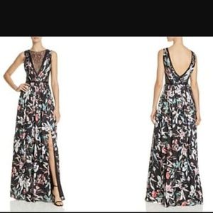 Adrianna pappell satin floral dress - size 14